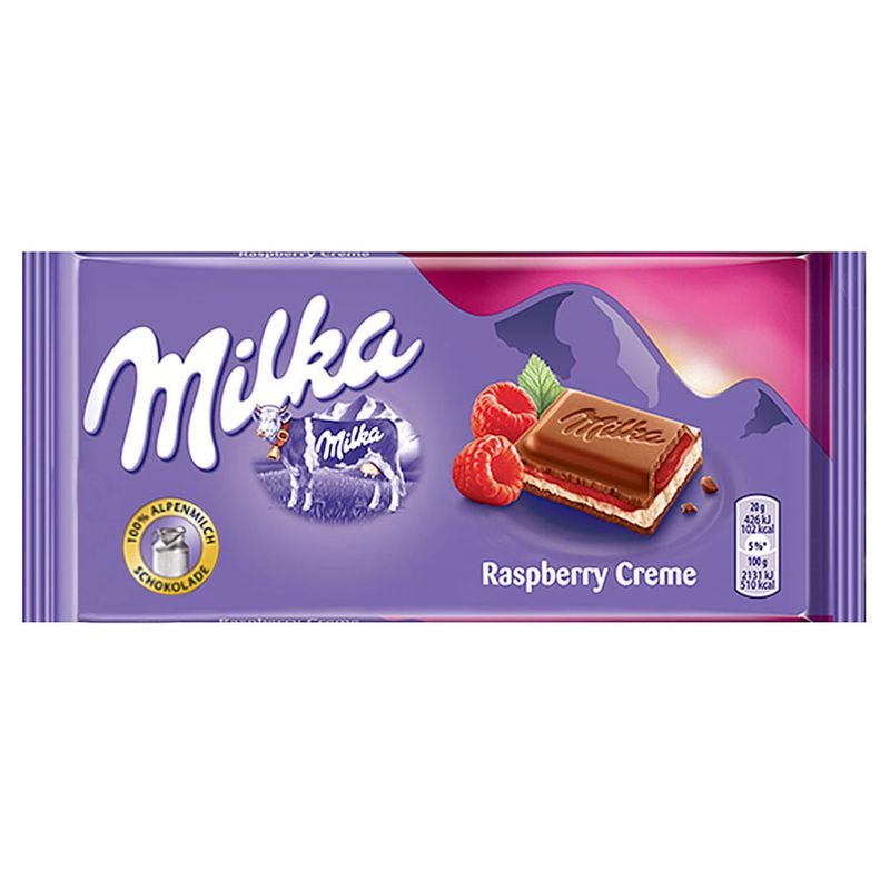 Tablete de Chocolate Framboesa e Creme 100g - Milka