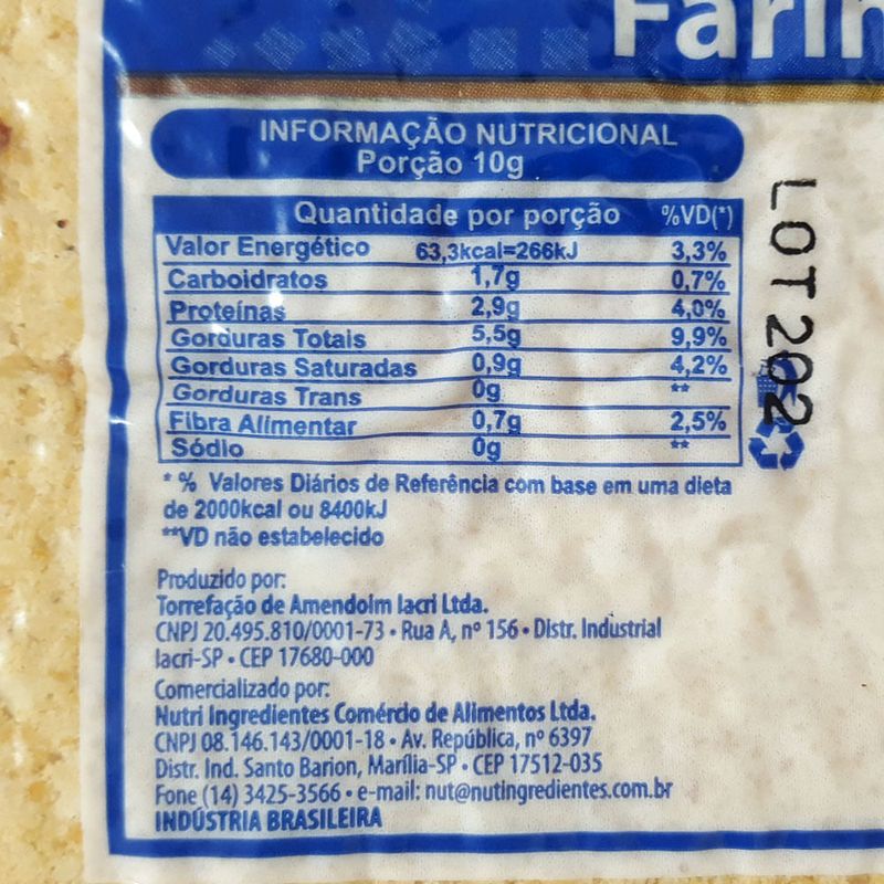 Farinha de Amendoim Torrado 1,005 kg - Nut