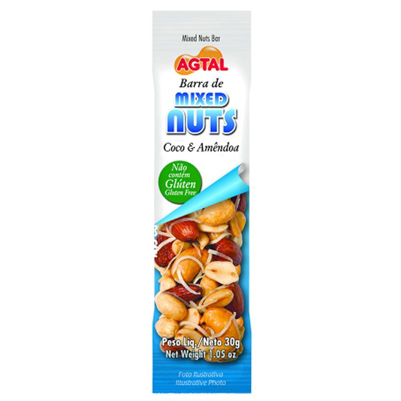 Barra Mixed Nuts Coco e Amêndoas 30g c/2 - Agtal &Joy