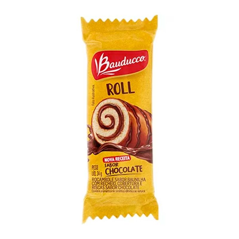 Bolinho Roll Baunilha com Chocolate 34g - Bauducco