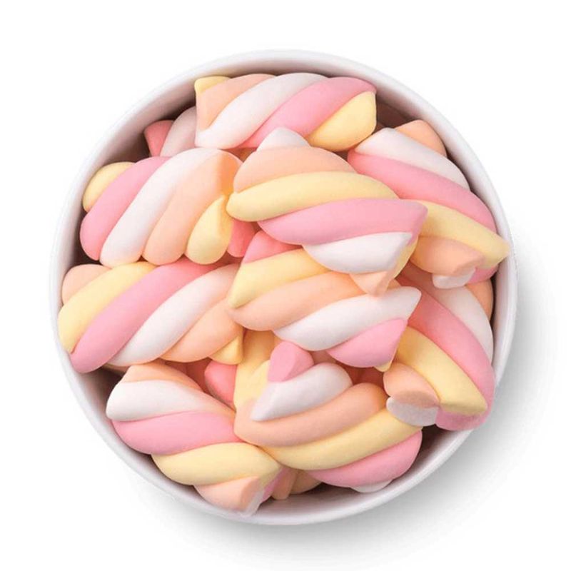 Marshmallow Twist Color 2 Rosa, Amarelo, Laranja e Branco 250g - Docile