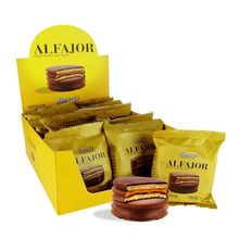 Alfajor Chocolate ao Leite Recheado com Doce de Leite c/14 - Borússia