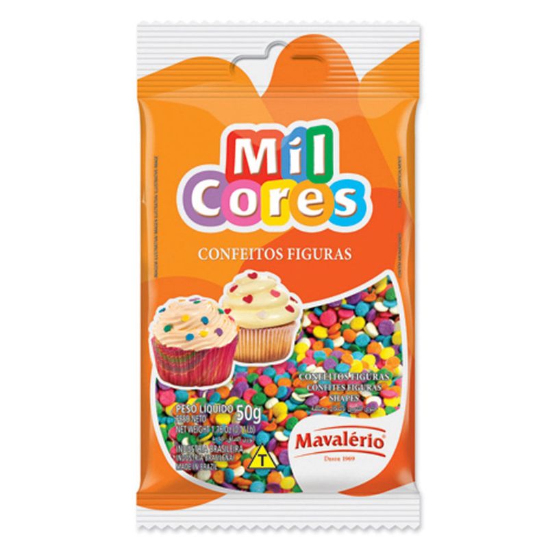 Confeito Figura Confete Mil Cores 50g - Mavalério