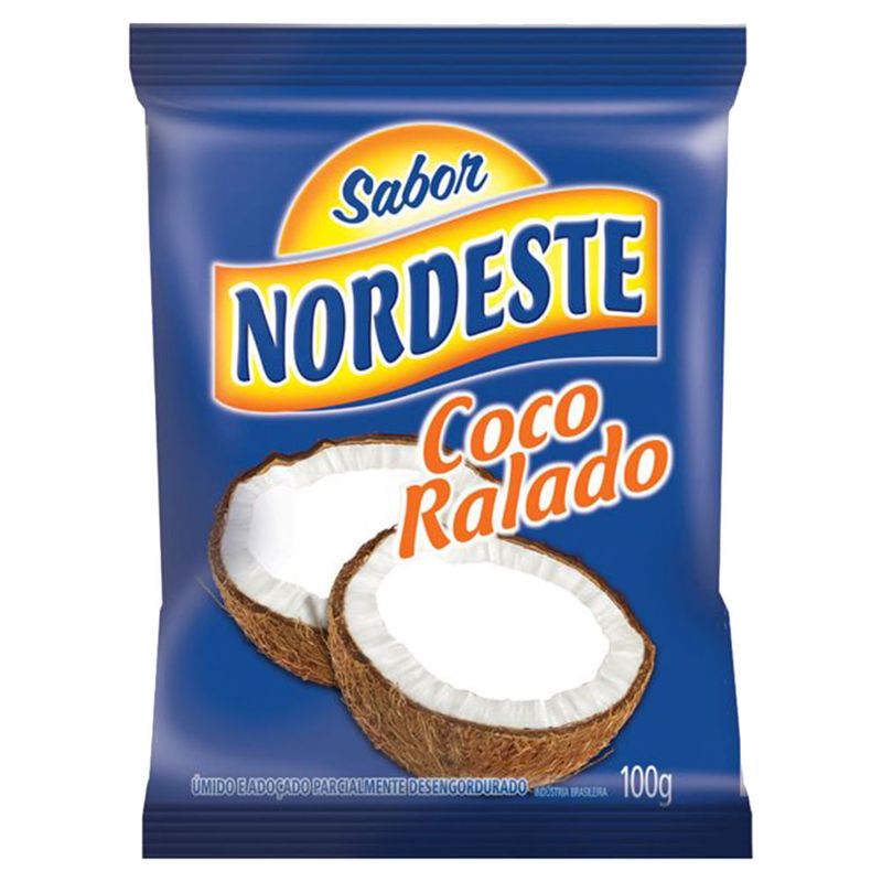 Coco Ralado Úmido e Adoçado 100g - Sabor Nordeste
