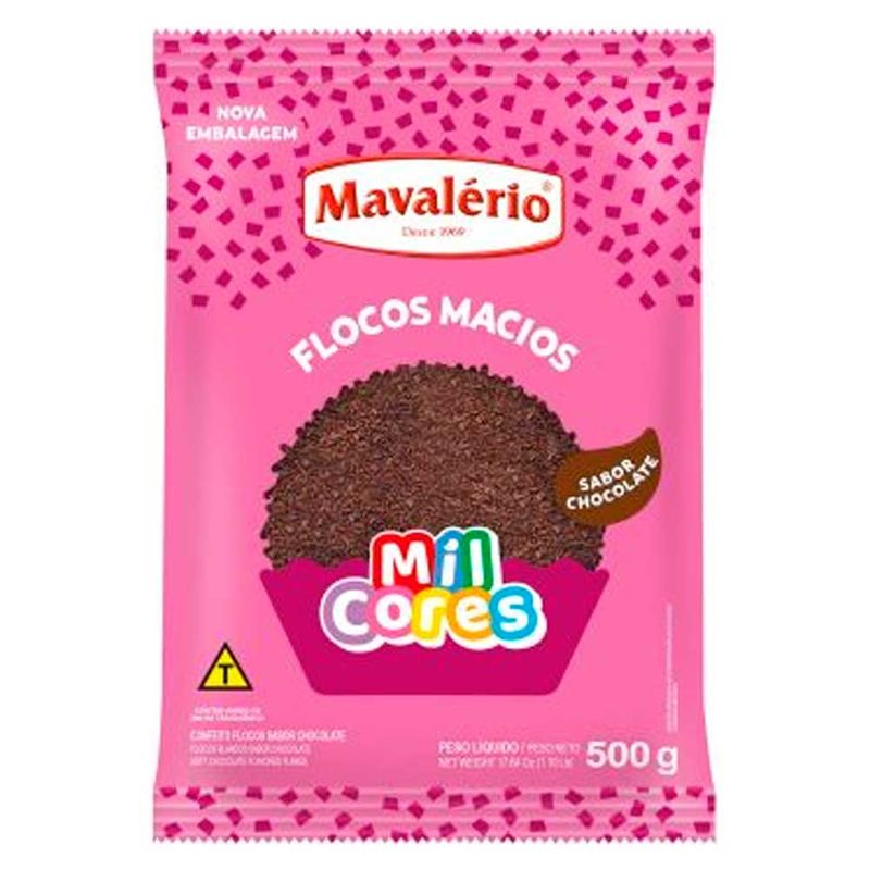 Flocos Sabor Chocolate Macios Mil Cores 500g - Mavalério