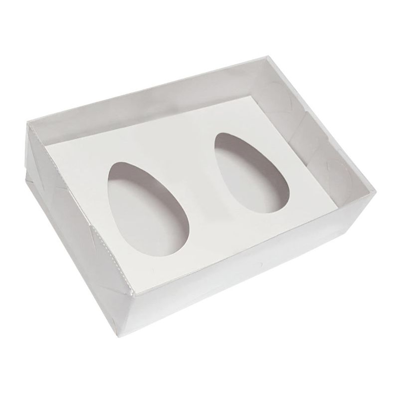 Caixa para Ovo de Colher Branca 2 Cavidades 50g - Yinpack