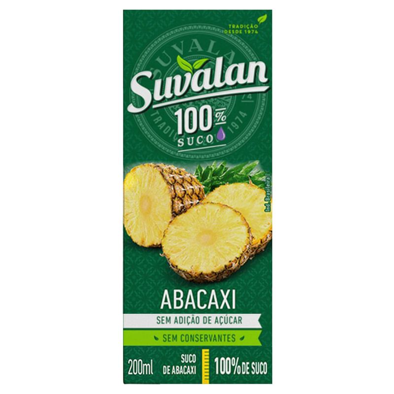 Suco de Abacaxi 100% 200ml - Suvalan