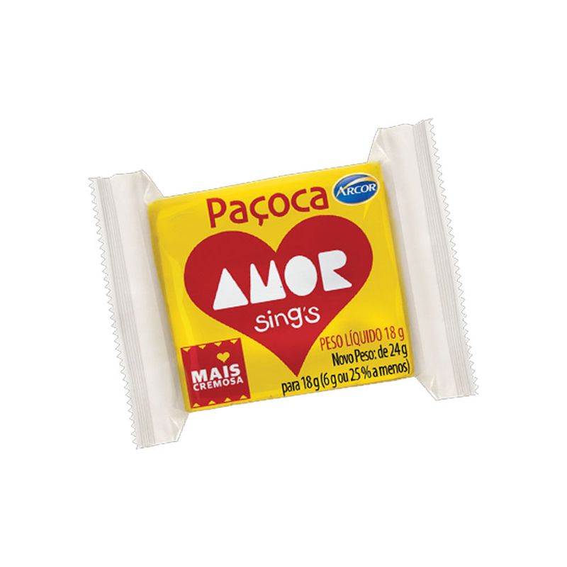 Paçoca Amor Sings 18g c/30 - Arcor