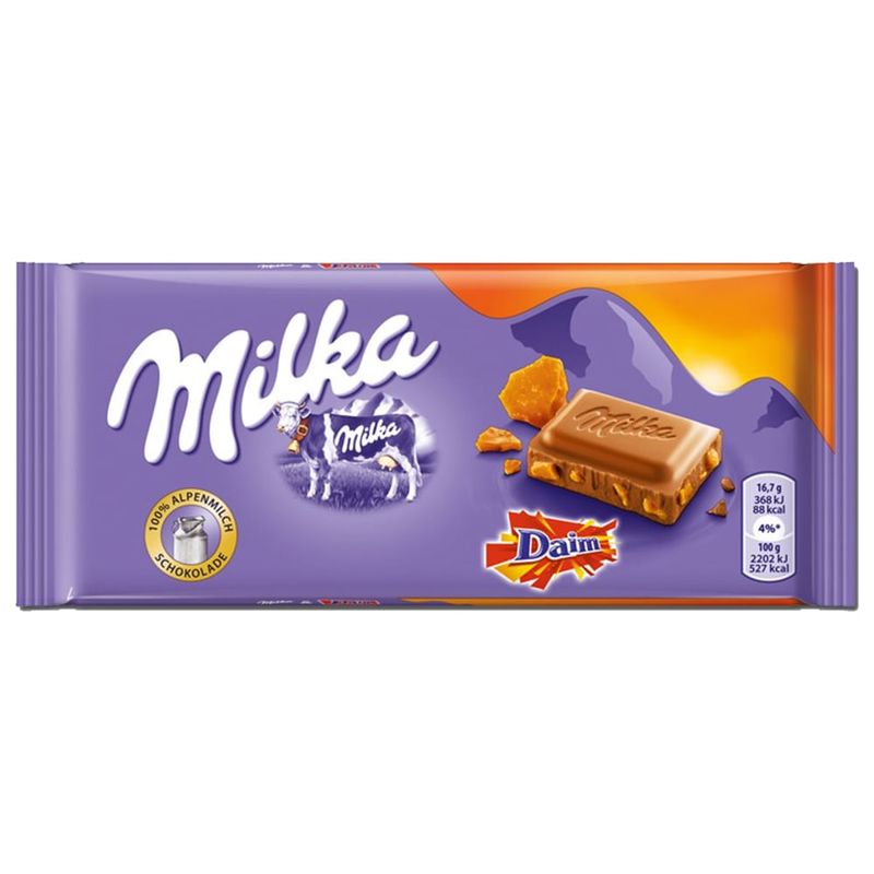 Tablete De Chocolate Daim Cristais Caramelo 100g Milka Magazine 25