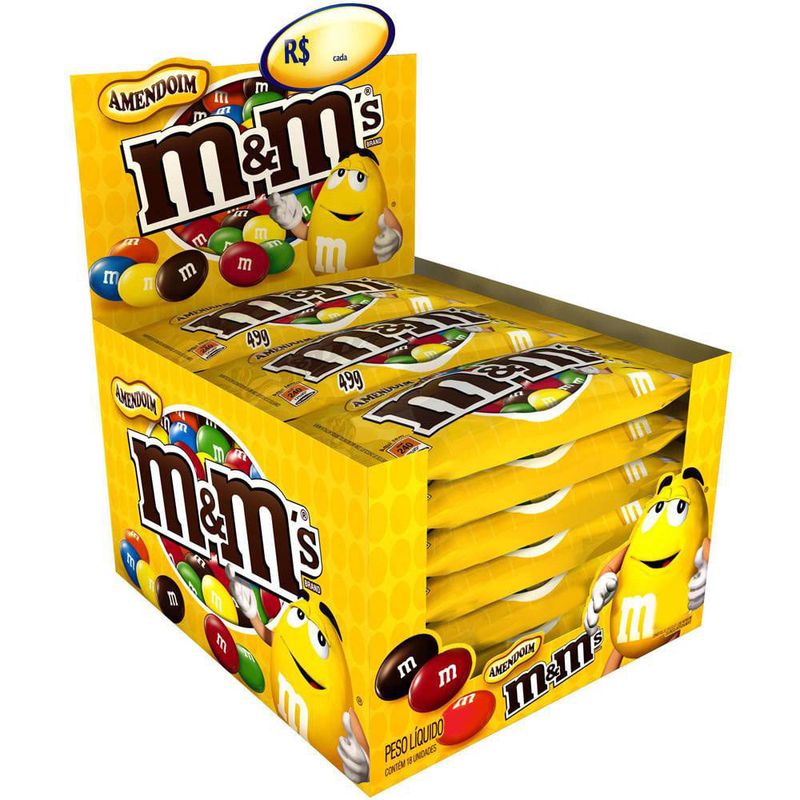 Confeito Chocolate Amendoim M&Ms 45g c/18 - Mars