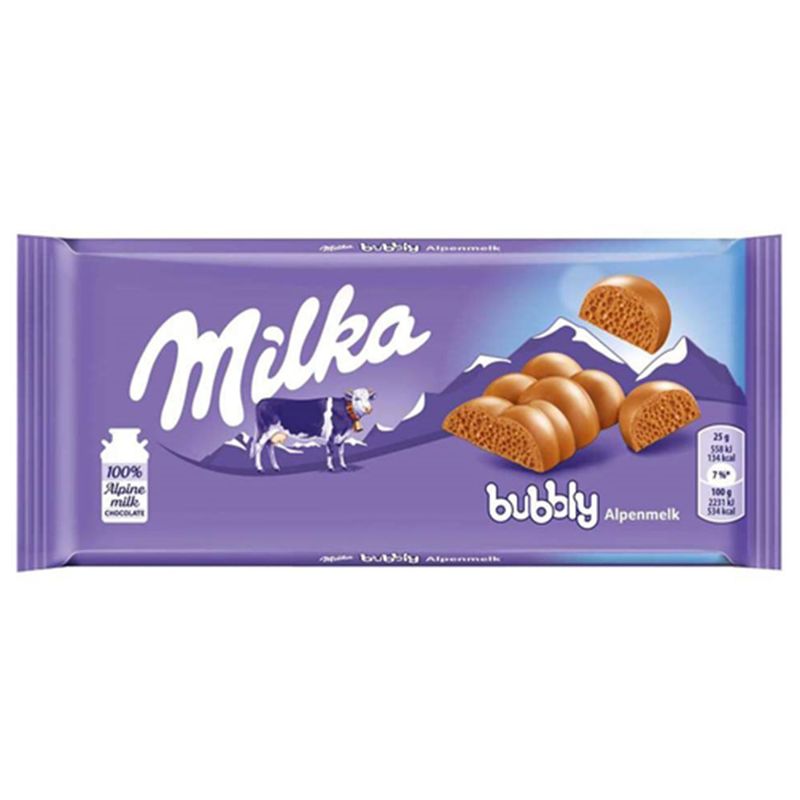 Tablete de Chocolate Aerado Bubbly 90g - Milka