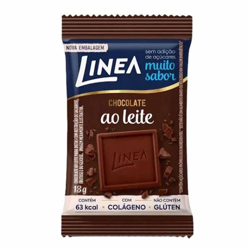 Mini Tablete de Chocolate Zero Ao Leite 13g - Linea