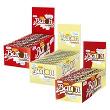 Kit 3 Caixas Baton - Ao Leite, Branco e Duo - Garoto