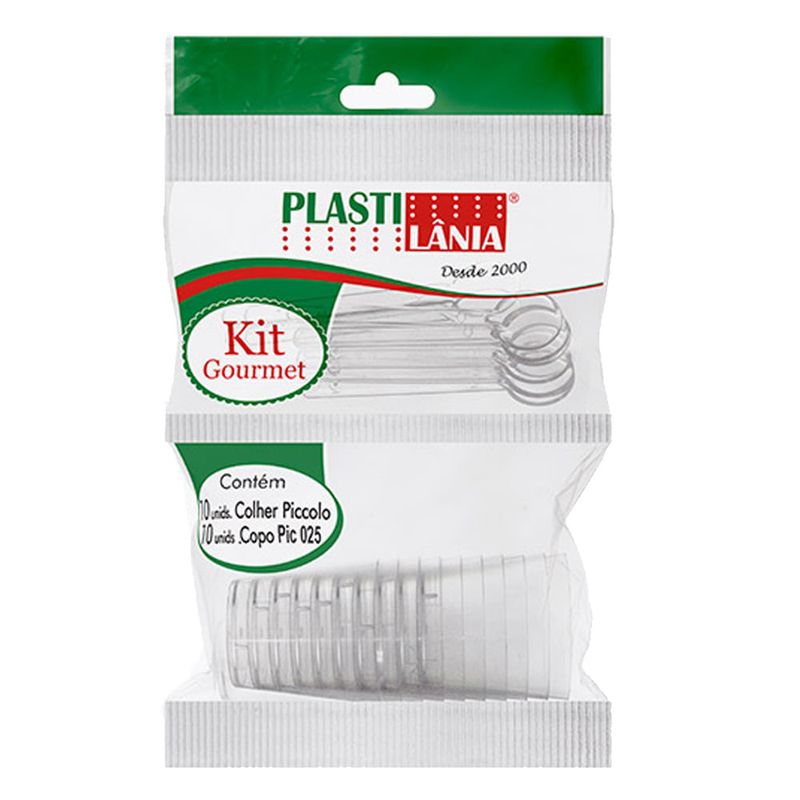 Kit Brigadeiro Gourmet Copo e Colher 25ml c/10 - Plastilania