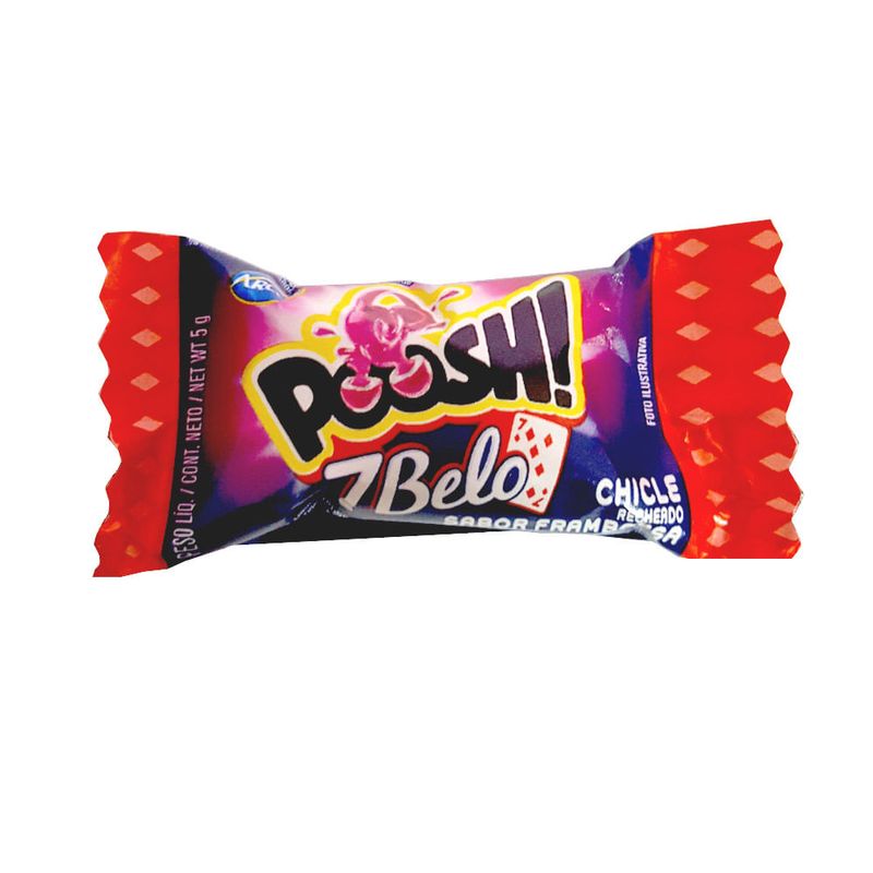 Chiclete Poosh 7 Belo Framboesa c/40 - Arcor