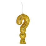 Vela de Aniversário Cintilante Interrogação Dourado - Regina