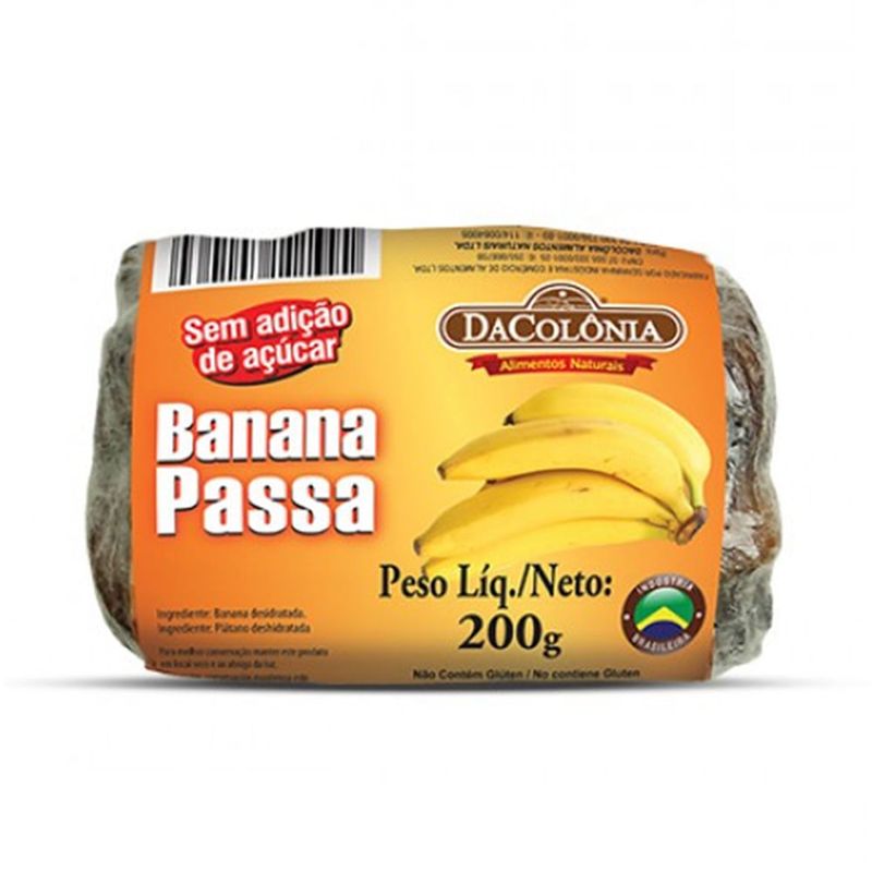 Banana Passa Sem Adição de Açúcar 200g - Dacolônia