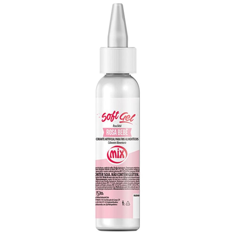 Corante Soft Gel Rosa Bebê 25g - Mix