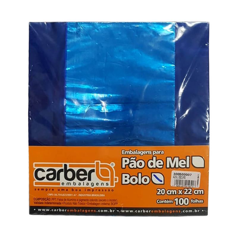 Embalagem Bolo Azul Escuro 20x22cm c/100 - Carber
