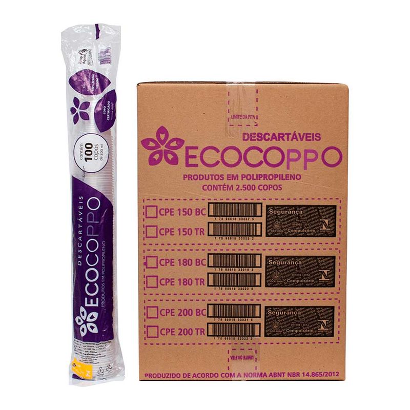Copo Transparente 200ml c/2500 - Ecocoppo