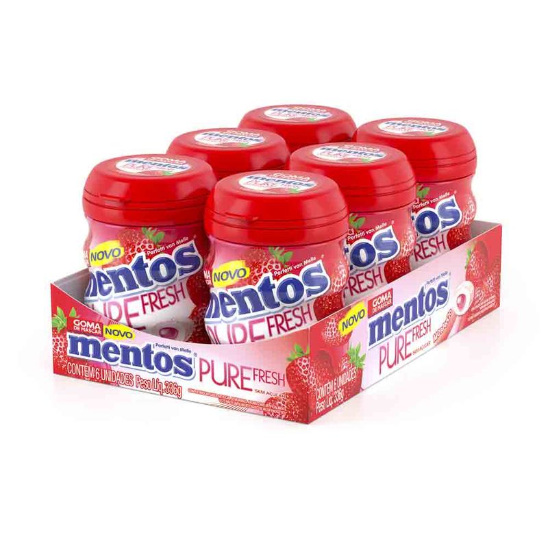 Goma de Mascar Mentos Pure Fresh Morango c/6 - Perfetti