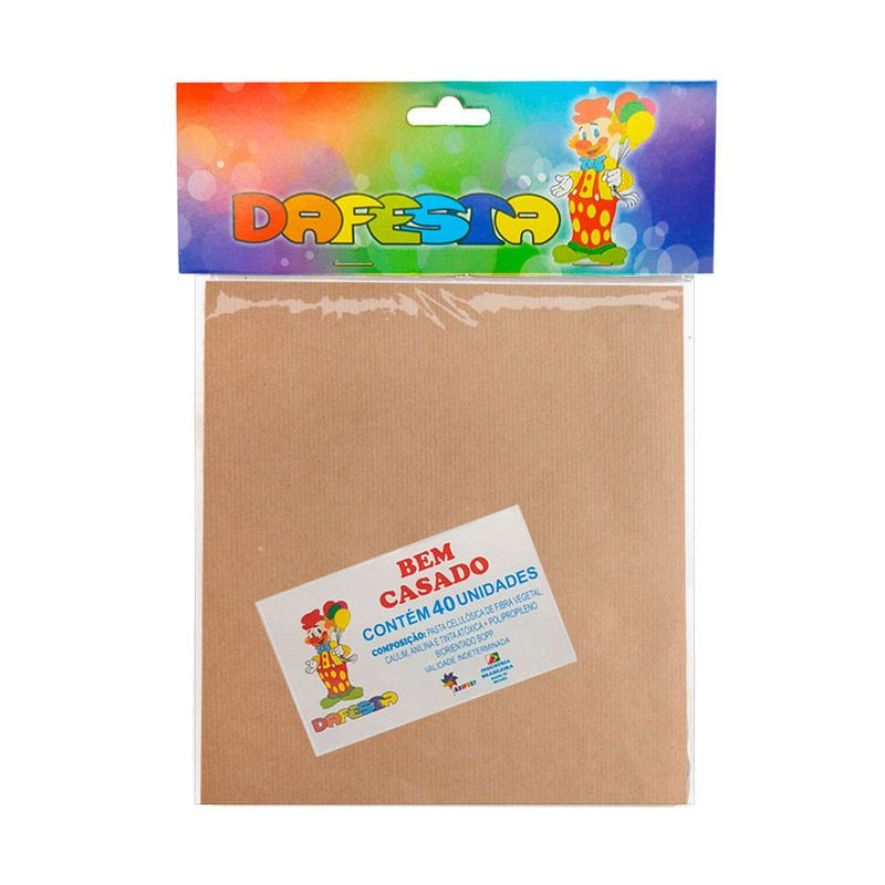 Embalagem Kraft Bem Casado Natural c/40 - Dafesta