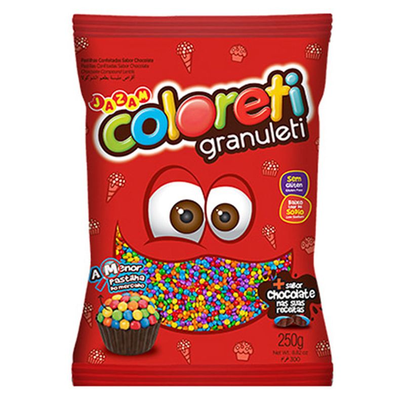 Confeito Chocolate Coloreti Granuleti 250g - Jazam
