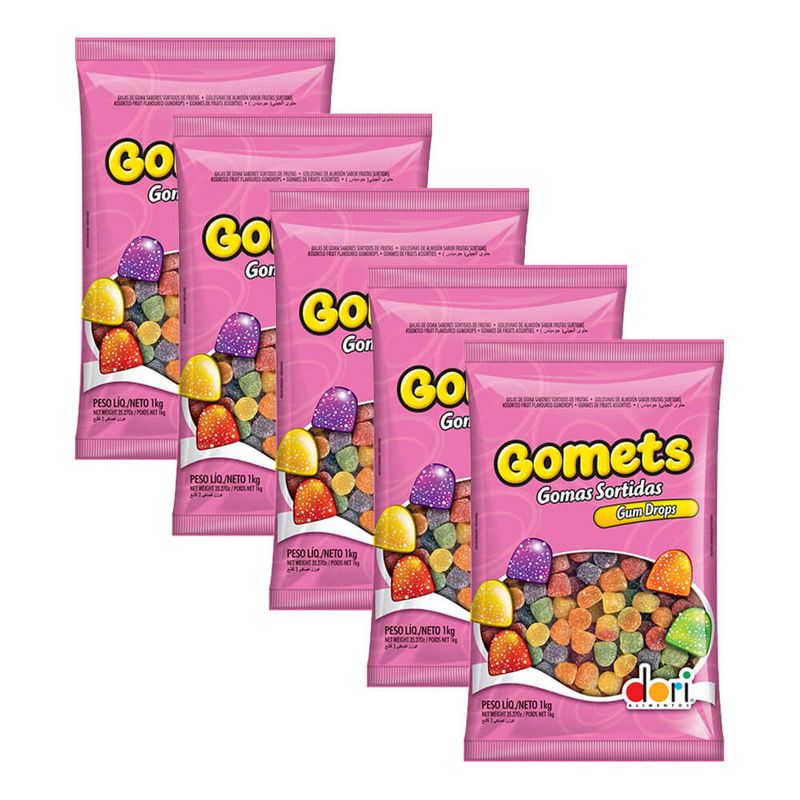 Kit 5 Balas de Goma Gomets 1kg - Dori