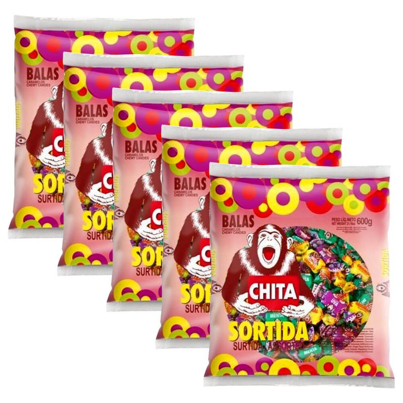 Kit 5 Balas Chita Sortida 600g - Cory