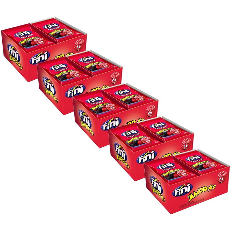 Kit 5 Balas de Gelatina Amora 15g c/12 - Fini