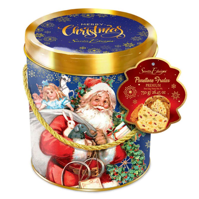 Panettone Frutas Cristalizadas Lata 750g - Santa Edwiges