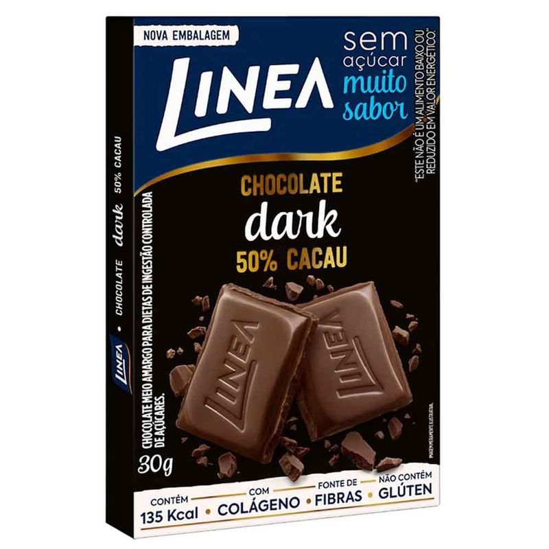 Chocolate Dark 50% Zero Açúcar 30g - Linea