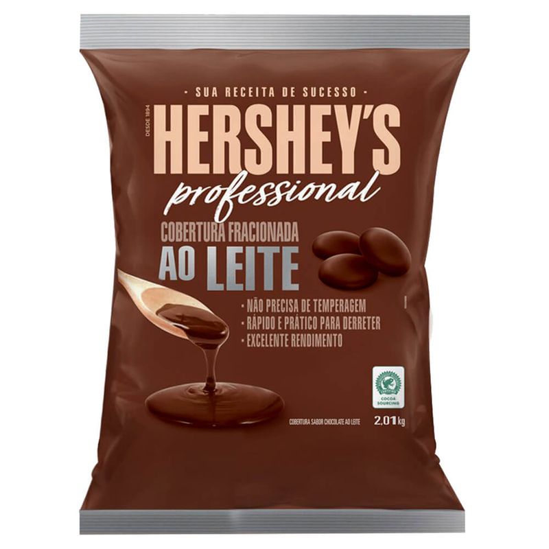 Gotas de Chocolate Cobertura Fracionada Ao Leite 2,01kg - Hersheys Professional