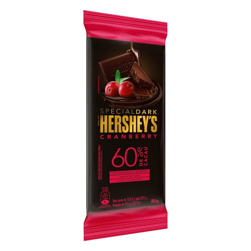 Tablete Chocolate Special Dark 60% Cacau Sabor Cranberry 85g - Hersheys