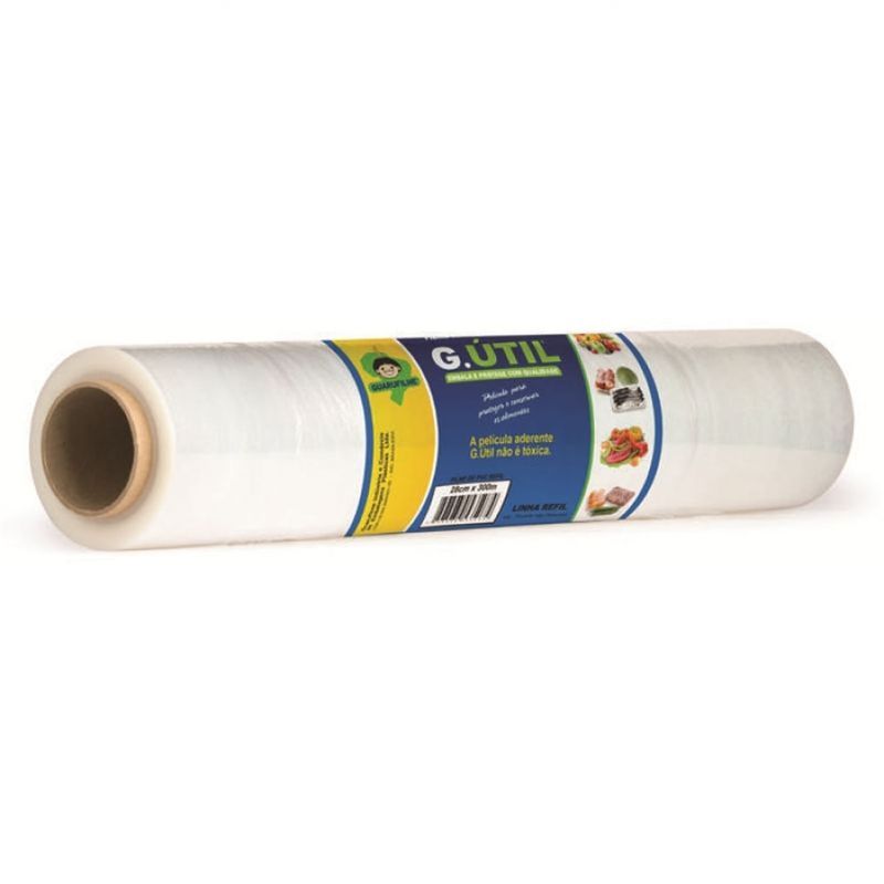 Rolo Papel Filme PVC Transparente 0,28x30m - Guarufilme