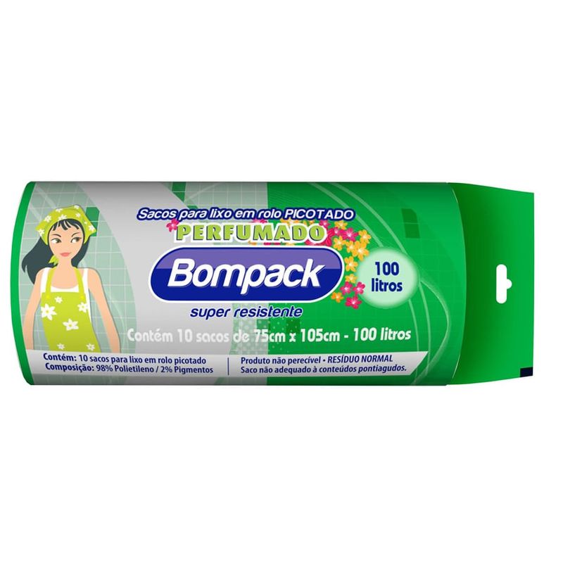 BOMPACK SACO P/LIXO AZ 100LT MOCA PERFUM C/10