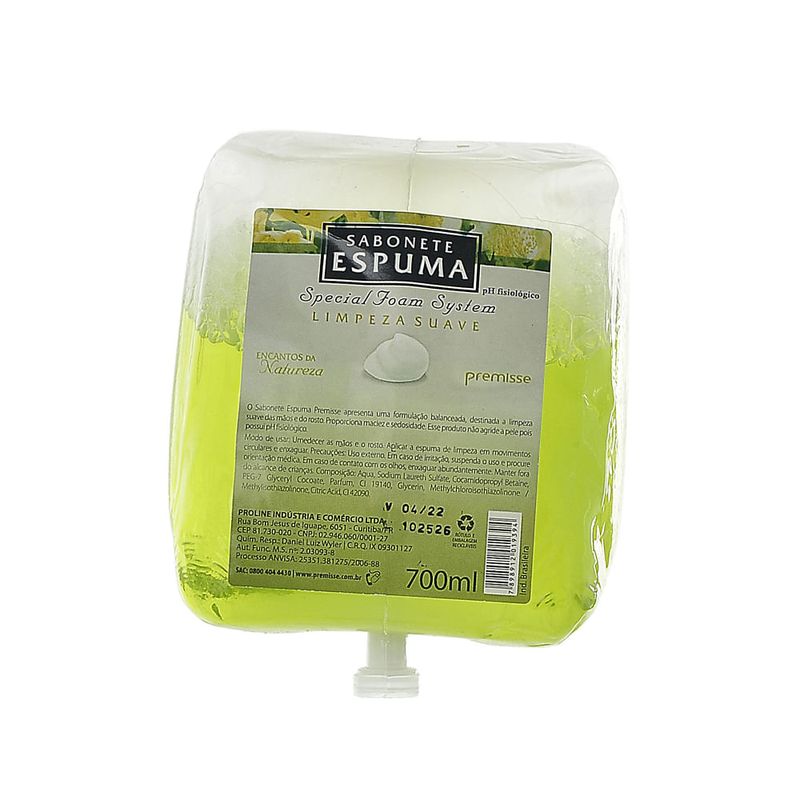 PREMISSE SAB ESPUMA REF ENC DA NAT 700ML C/6