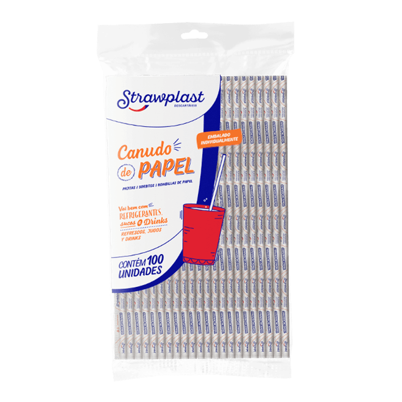 STRAWPLAST CANUDO PAPEL (6MMX20) BR C/10X100