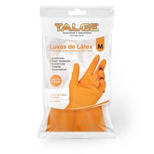 TALGE LUVA BORRACHA M PAR LARANJA