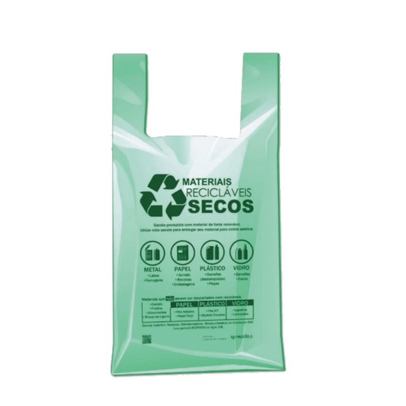 SACOLA PLAST VERDE IMPRESSA 50X70X0,3 C/310