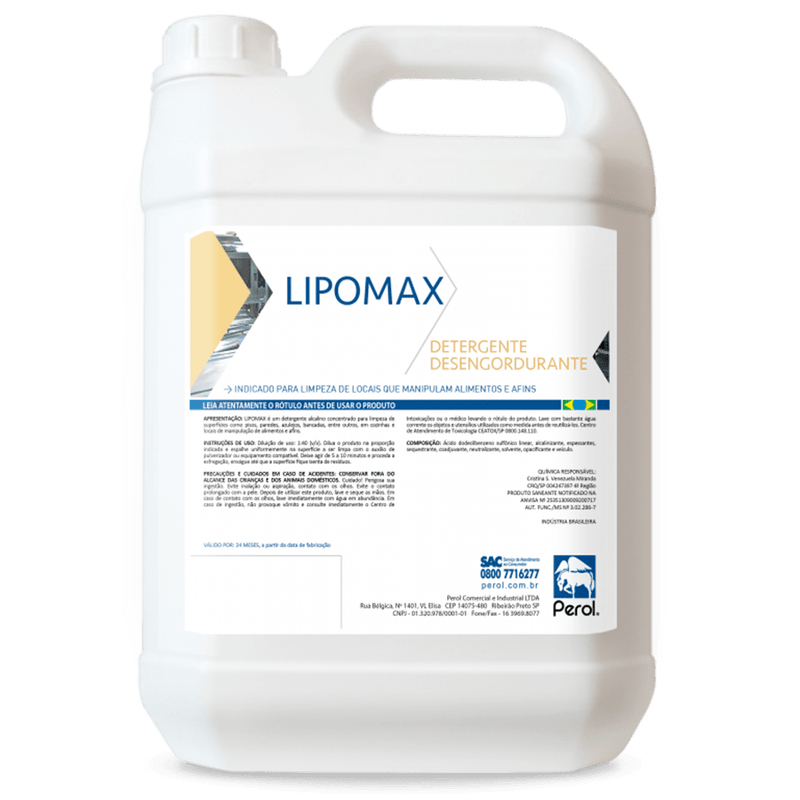 PEROL DESENGORDURANTE CONCENTR LIPOMAX 5LT