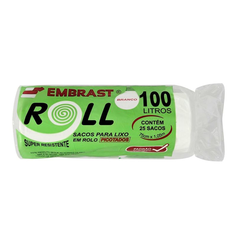 EMBRAST SACO P/LIXO BR 100LT ROLL C/25