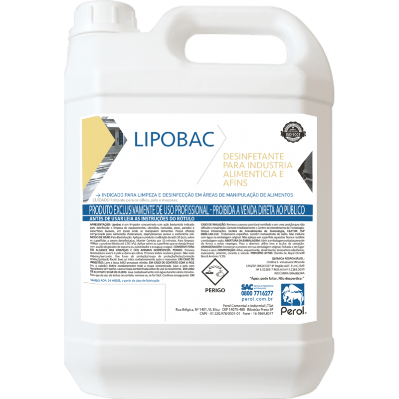 PEROL LIMPADOR LIPOBAC C/5LT