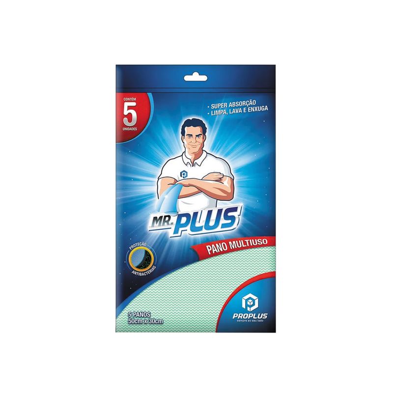 LIMPEZA PANO MR.PLUS VD 30X50CM C/80PC C/5UN