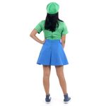 Fantasia Luigi Feminino Vestido Teen - Super Mario World P