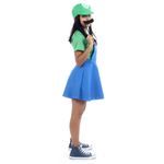 Fantasia Luigi Feminino Vestido Teen - Super Mario World P