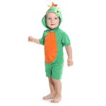 Fantasia Dinossauro Kigurumi Curto Bebê com Capuz 
 M