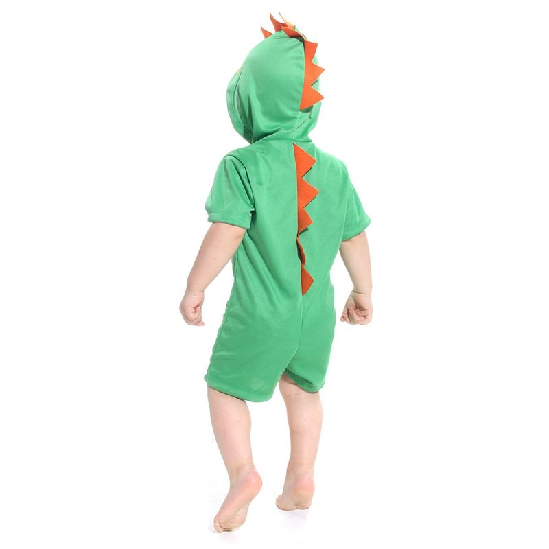Fantasia Dinossauro Kigurumi Curto Bebê com Capuz 
 M