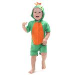 Fantasia Dinossauro Kigurumi Curto Bebê com Capuz 
 M