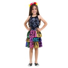 Fantasia Caveira Mexicana Standard Infantil - Halloween G